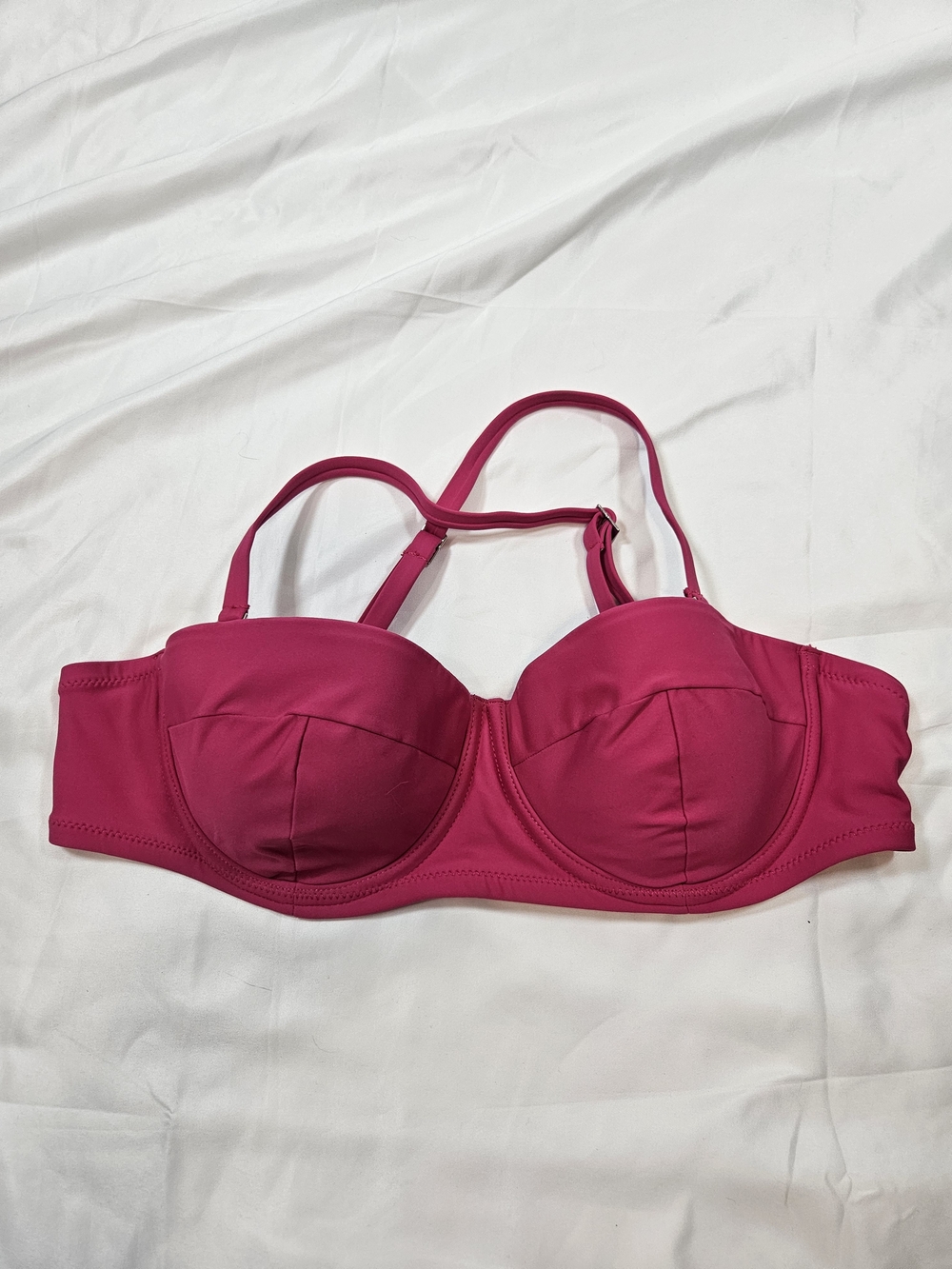 Dkny Hot Pink Bandeau Bikini Top with Removable Straps